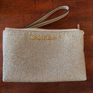 Michael Kors Double Wristlet Jet Set Travel Vanilla/Gold